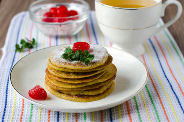 Pancakes with dried cherries