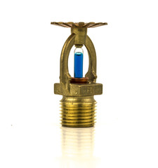 brass fire sprinkler with copy space