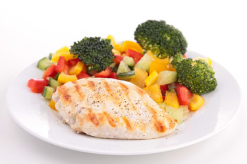 grilled meat with vegetables