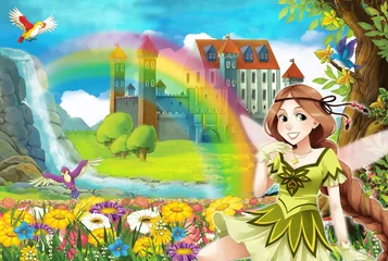 Selbstklebende Fototapete Feen und Elfen Die Fee - Schönes Manga-Mädchen - Illustration