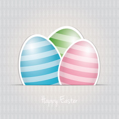 colorful white striped easter eggs card background