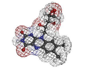 Vitamin B2 (riboflavin) molecule