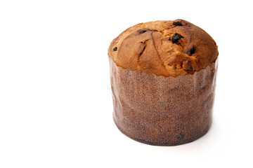 Pannetone on white background