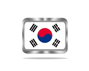 Metal South Korea flag.