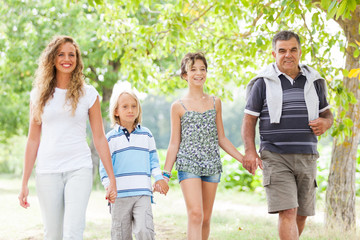 Happy Three Generations Family Outdoor