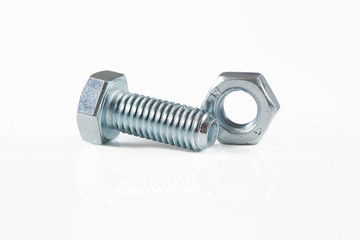 Screw on white background