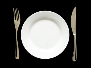 assiette et couverts