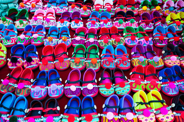 Colorful hand-made shoes.