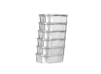 Tin can stack, isolated on white background