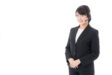 a young businesswoman with headset