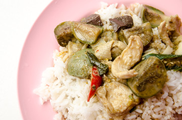Chicken green curry , thai local food