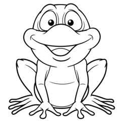illustration of Cartoon frog - Coloring book