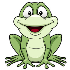illustration of Cartoon green frog