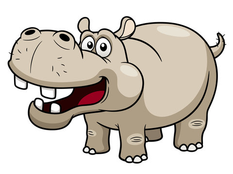 illustration of Cartoon Hippopotamus