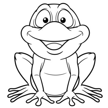 illustration of Cartoon frog - Coloring book