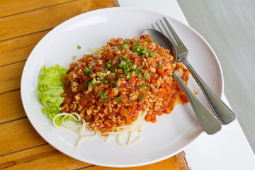 Spaghetti whit tomato sauce