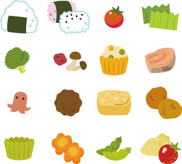 お弁当のおにぎりとおかず