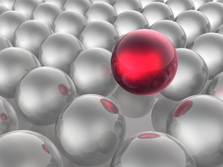 Red and grey spheres