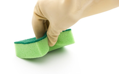 cleaning by double side cleaning sponge