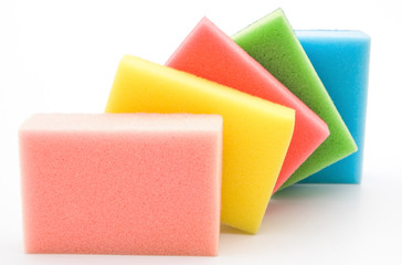 double side cleaning sponges line up