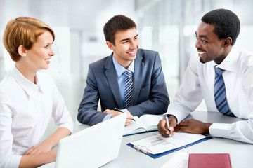 Group of happy business people