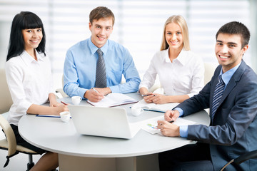 Fototapeta premium Businesspeople working at meeting