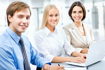 Obraz premium Businesspeople working at meeting