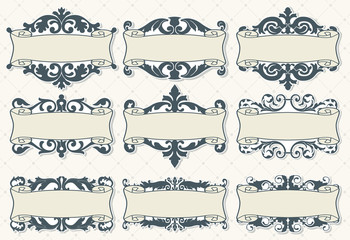 Obraz premium Set of vintage retro labels