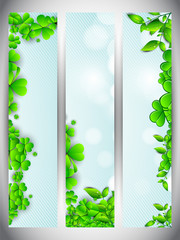 Website banner set for St. Patrick's Day celebration with shamro