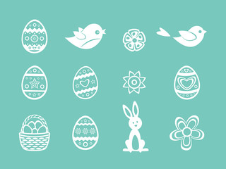 Set of easter elements