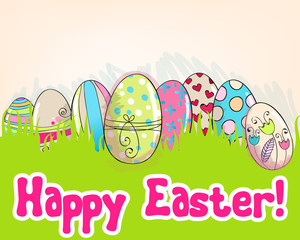 Cute Easter eggs illustration