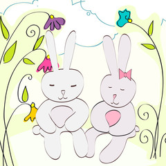 Cute Easter bunnies