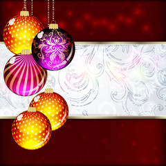 Background with Christmas balls.