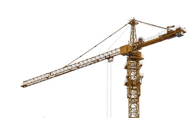 top part of yellow isolated hoisting crane