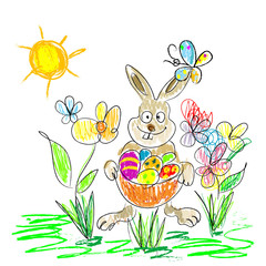 Easter bunny greeting card