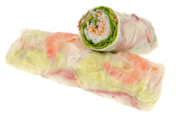 Rouleau de printemps entier et coupé