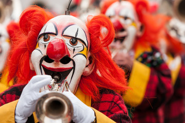 Carnival Clowns Playing Trumpet - 49739116