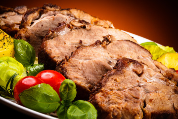 Roasted meat and vegetables