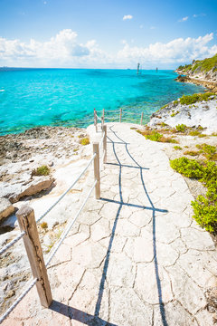 View close to the shore on southern tip of Isla Mujeres, Mexico
