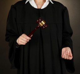 Judge on black background