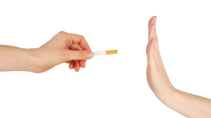 Concept: stop smoking, isolated on white