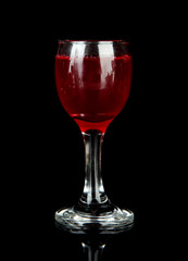 Tasty color liquor, isolated on black