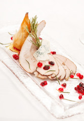 Grilled meat with cranberry sauce