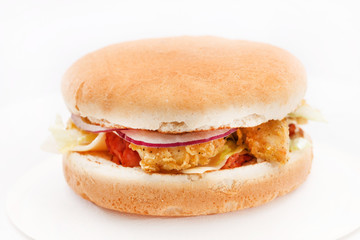 chicken burger with vegetables