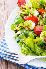 Vegetable salad with cheese