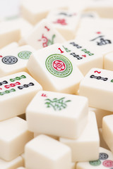 Mahjong board game pieces - 49744190