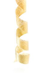 Golden ribbon, on white background