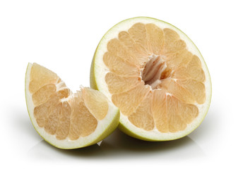 Sliced and Half Pomelo fruit