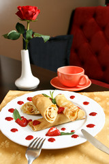 Pancakes with strawberry