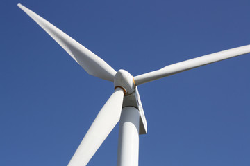 Wind Turbines against a blue sky (Lanzarote, Canary Islands)